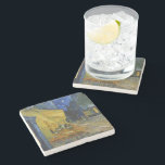 Dessous-de-verre En Pierre Café Terrasse en soirée | Vincent van Gogh<br><div class="desc">Cafe Terrace at Night (1888) de Vincent van Gogh est une représentation lumineuse et emblématique d'un café extérieur à Arles, en France, sous un ciel étoilé. Le jaune vif du café contraste magnifiquement avec le bleu profond de la nuit, créant une ambiance chaleureuse et accueillante. Les coups de pinceau expressifs...</div>
