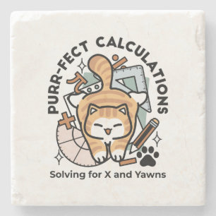 Dessous-de-verre En Pierre Calculs Parfaits – Création de chat de maths drôle