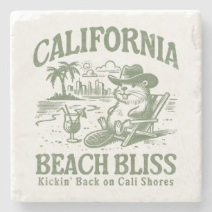 Dessous-de-verre En Pierre California Beach Bliss sur Cali Shores