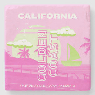 Dessous-de-verre En Pierre Californie, Los Angeles, Art de voyage, Préparatoi