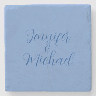 Dessous-de-verre En Pierre Calligraphie Bleue Classique mariage