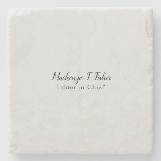 Dessous-de-verre En Pierre Calligraphie classique Élégante Plaque Gris simple