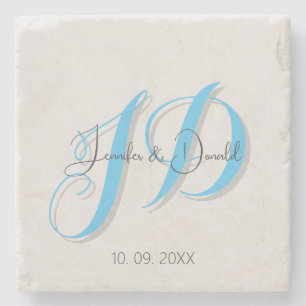 Dessous-de-verre En Pierre Calligraphie tendance monogramme de script classiq