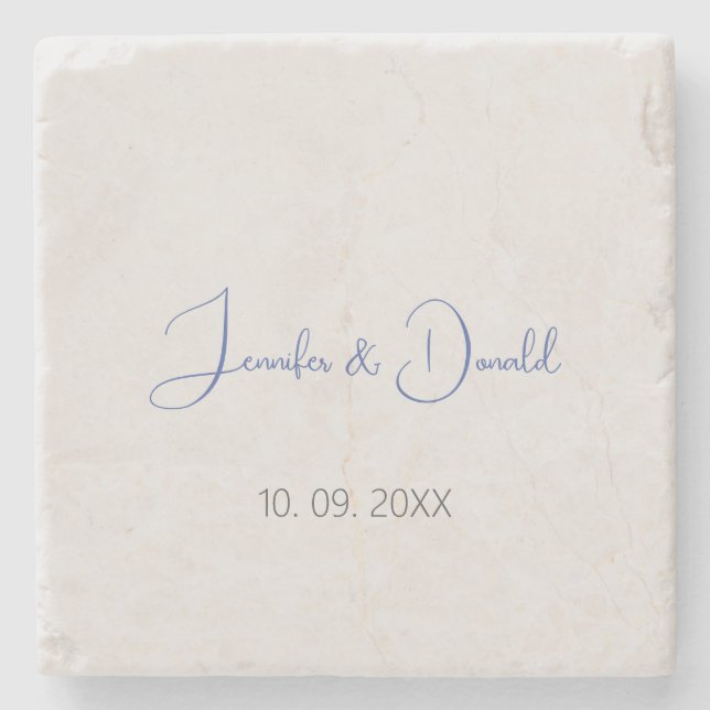 Dessous-de-verre En Pierre Calligraphie tendance script classique personnel s (Devant)