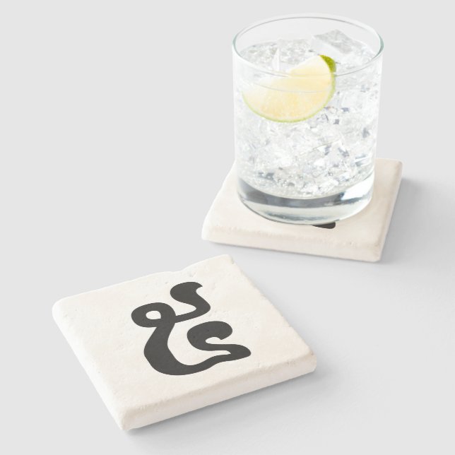 Dessous-de-verre En Pierre Cambodian Number 5 / Five / ៥ (Pram) Khmer Script (Côté)