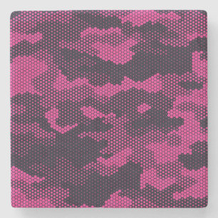Dessous-de-verre En Pierre Camouflage hexagonal, texture militaire arrière -