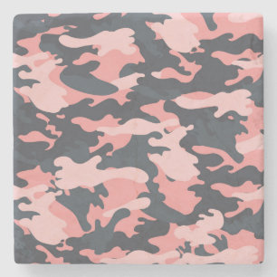 Dessous-de-verre En Pierre Camouflage rose : Motif Vintage classique