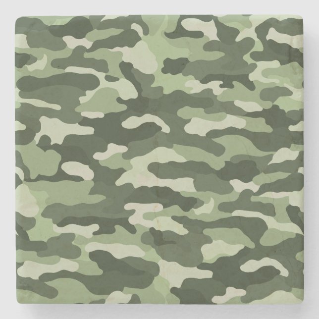 Dessous-de-verre En Pierre Camouflage vert (Devant)