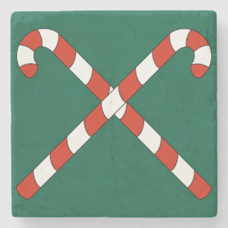 Dessous-de-verre En Pierre Candy Canes Crossed