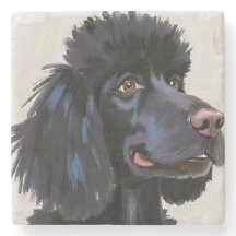 Caniche noir | Peinture aquarelle de chien animal 