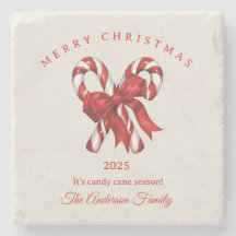 Canne à bonbons personnalisée cadeau rouge de Noël