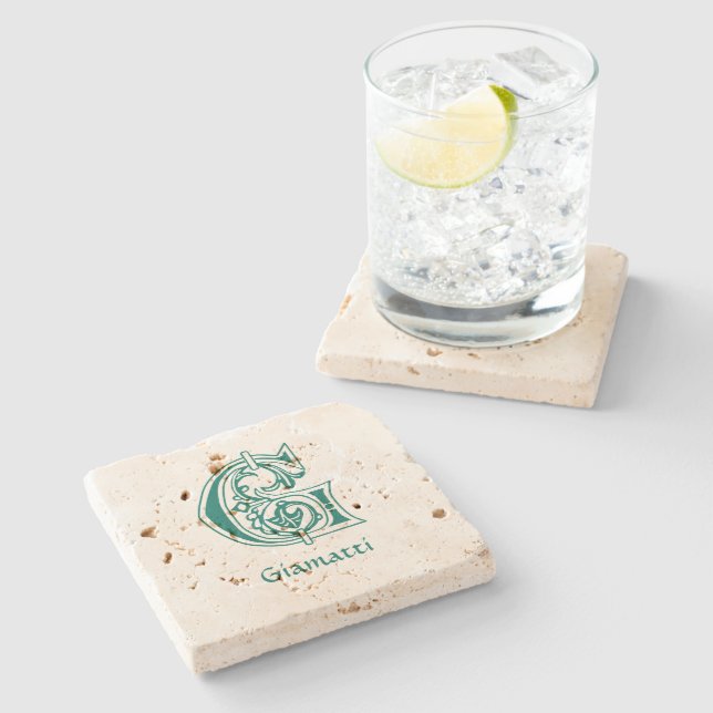 Dessous-de-verre En Pierre Capitale décorative botanique médiévale G (Côté)