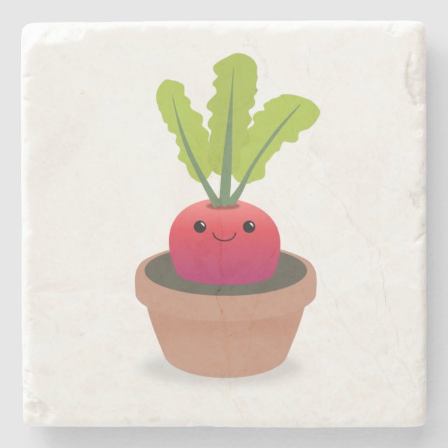 Dessous-de-verre En Pierre Caractère Radish (Devant)