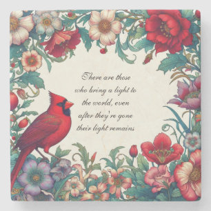 Dessous-de-verre En Pierre Cardinal Rouge Cadeaux Sympathy Keepsaké Memorial