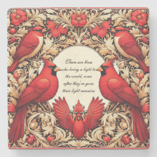 Dessous-de-verre En Pierre Cardinal Rouge Cadeaux Sympathy Memorial Keepsaké