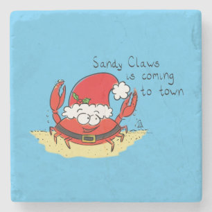Dessous-de-verre En Pierre Caricature de Noël de Noël de Noël amusant Père No