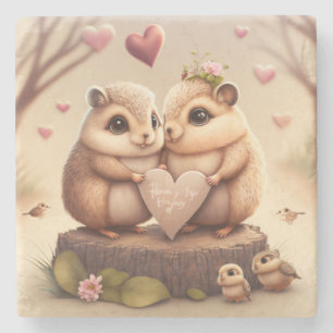 Dessous-de-verre En Pierre Caricature de petits ours mignons