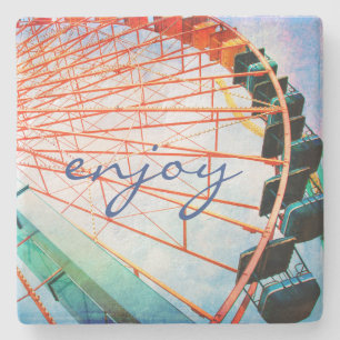 Dessous-de-verre En Pierre Carnaval coloré Ferris Wheel Photo Profitez du scr