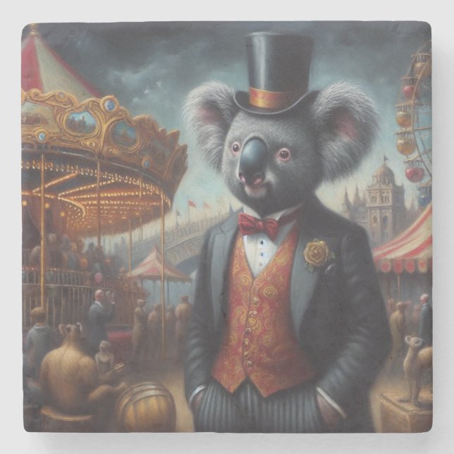 Dessous-de-verre En Pierre Carnaval de Koala (Devant)