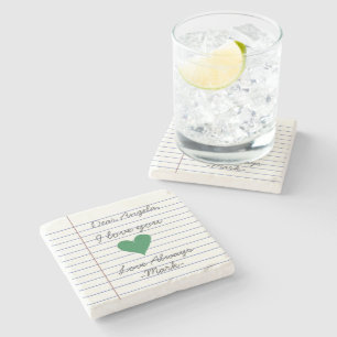Dessous-de-verre En Pierre Carnet manuscrit lettre d'amour ou message personn