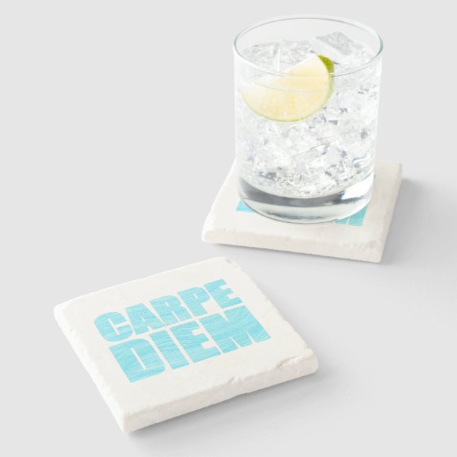 Dessous-de-verre En Pierre Carpe Diem Stone Coaster (Côté)