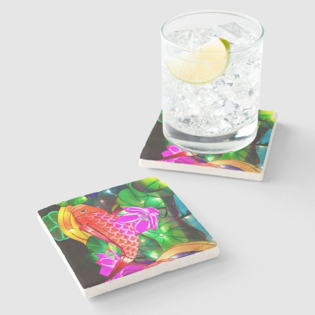 Dessous-de-verre En Pierre Carpes illuminées (Côté)