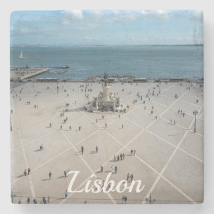 Dessous-de-verre En Pierre Carré du commerce d'en haut à Lisbonne, Portugal