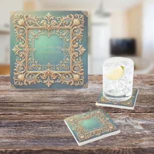 Dessous-de-verre En Pierre Carré Fillagreement Frame personnalisable
