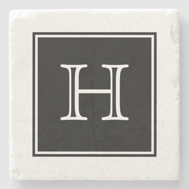 Dessous-de-verre En Pierre Carré noir Dessous de verre en pierre (Devant)