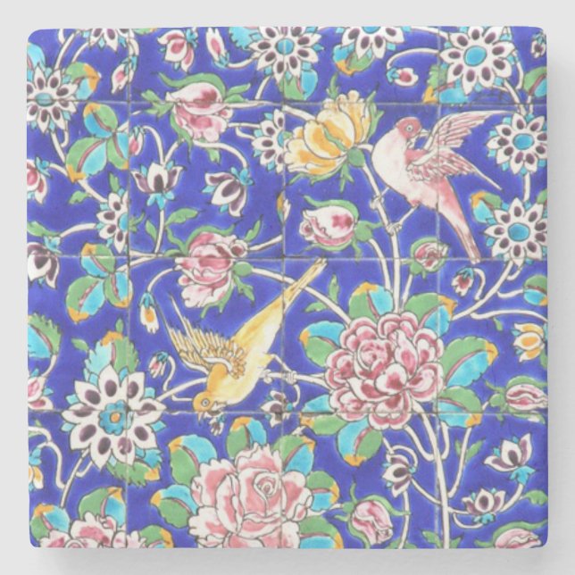 Dessous-de-verre En Pierre Carreau de céramique européen antique imprimé (Devant)