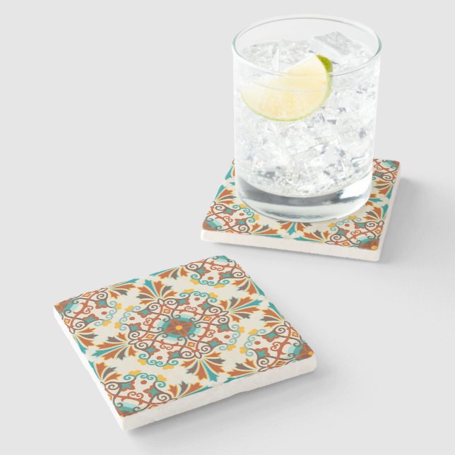 Dessous-de-verre En Pierre Carreau de Talavera (Côté)