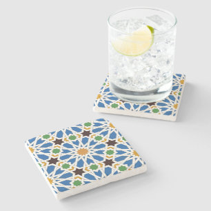 Dessous-de-verre En Pierre Carreaux Andalous 10 (Real Alcazar, Séville)