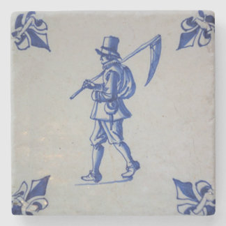 Dessous-de-verre En Pierre Carreaux bleus Delft - Modèle