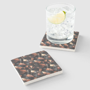 Dessous-de-verre En Pierre Carreaux d'Or Rose Noire