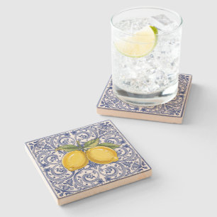 Dessous-de-verre En Pierre Carreaux italiens Dolce Vita Méditerranéen Bleu &