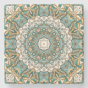 Dessous-de-verre En Pierre Carrelage Mehndi coloré Tracery sans couture