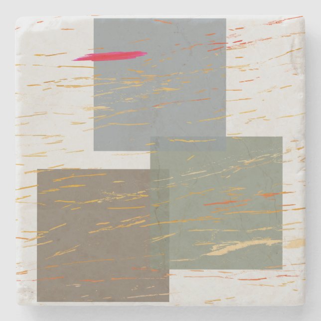 Dessous-de-verre En Pierre Carrés en flux (Devant)