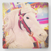 Carrousel blanc merry-go-round cheval photo coloré