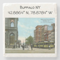 Carte Buffalo NY Coordonnées Style Vintage