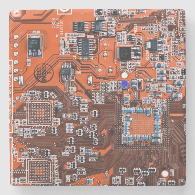 Dessous-de-verre En Pierre Carte circuit imprimé circuit orange PCB (Devant)
