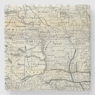 Dessous-de-verre En Pierre Carte correcte du Dakota