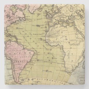Dessous-de-verre En Pierre Carte d'atlas de l'Océan Atlantique