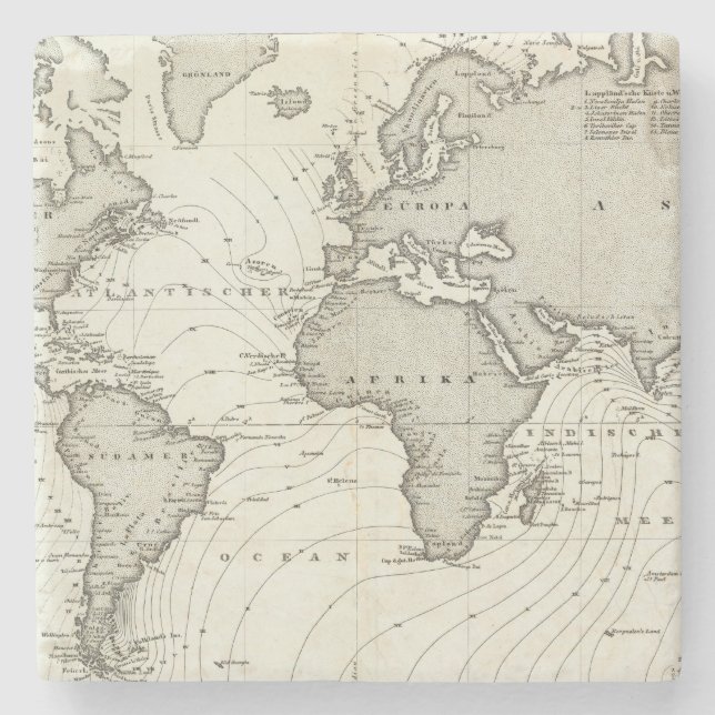 Dessous-de-verre En Pierre carte d'atlas de Marée-vague (Devant)