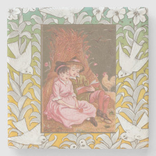Dessous-de-verre En Pierre Carte de la Saint-Valentin d'époque victorienne an