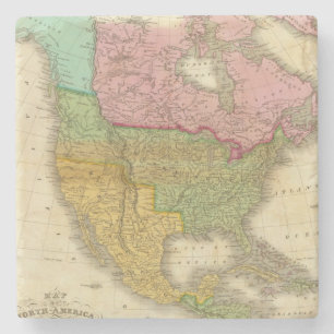 Dessous-de-verre En Pierre Carte de l'Amérique du Nord 3