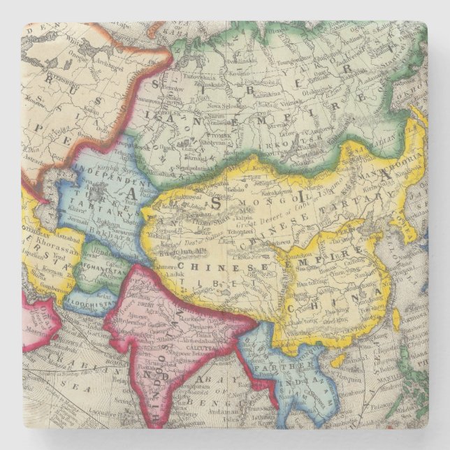 Dessous-de-verre En Pierre Carte de l'Asie (Devant)