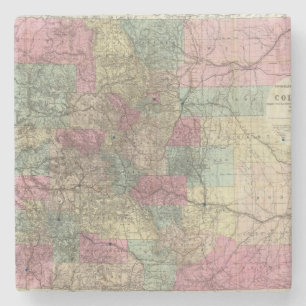 Dessous-de-verre En Pierre Carte de l'état du Colorado