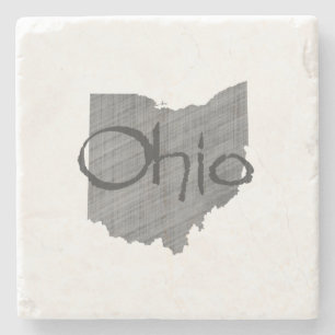 Dessous-de-verre En Pierre Carte de l'Ohio Formé Vintage gris Chalkboard