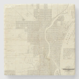 Dessous-de-verre En Pierre Carte de Milwaukee