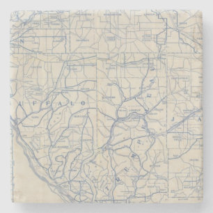 Dessous-de-verre En Pierre Carte de route de bicyclette du Wisconsin 6